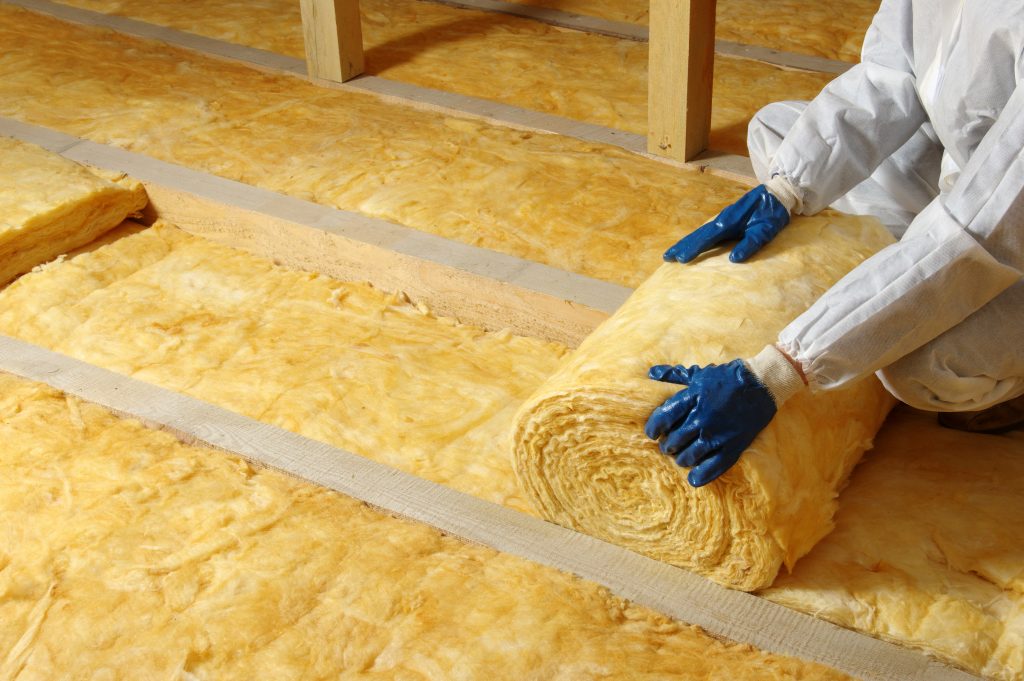 laying foam insulation in a loft