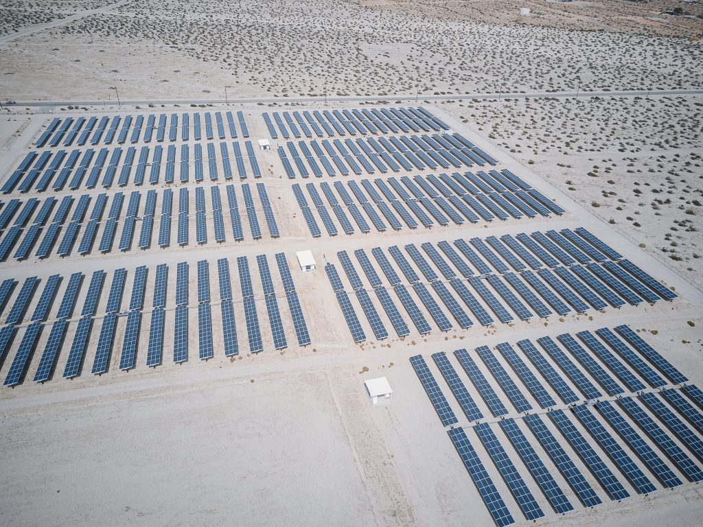 solar farm in a desert