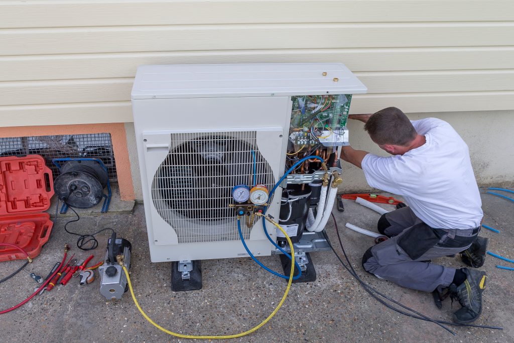 air source heat pump installation