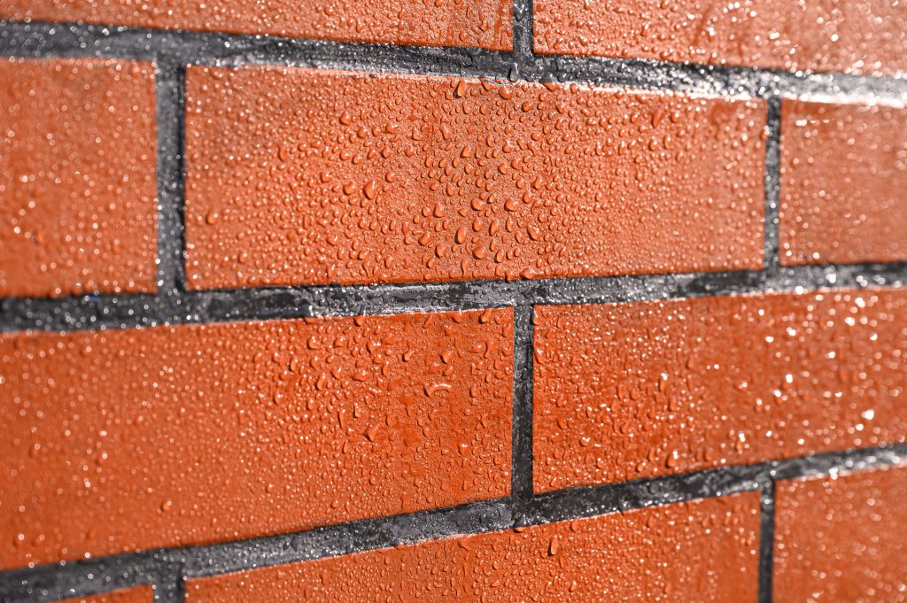 wet brick wall