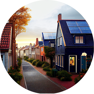 Houses with solar pannels