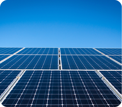 Solar panels with a blue sky