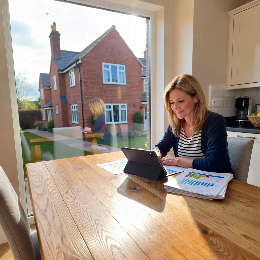Women checking her bills