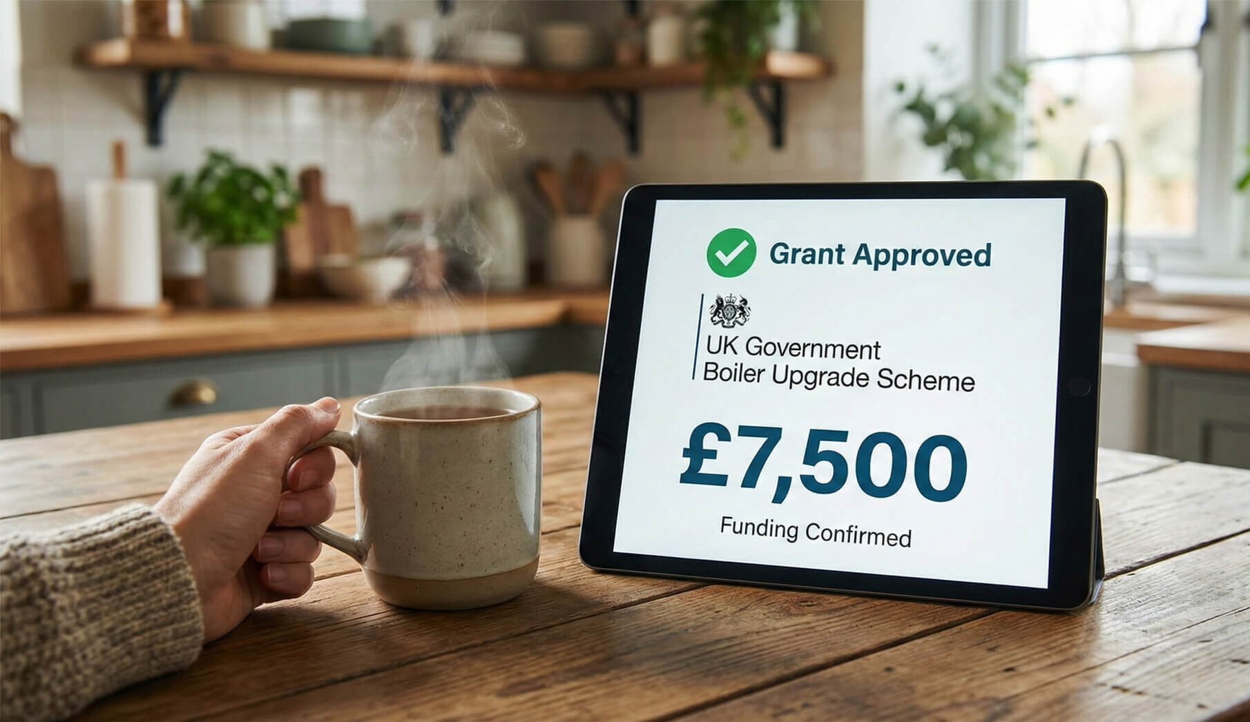 UK Government Boiler Upgrade Scheme £7,500 grant approved for Improveasy customer