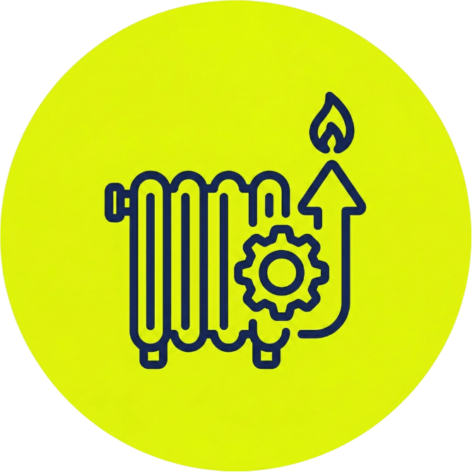 Heating system efficiency upgrade icon