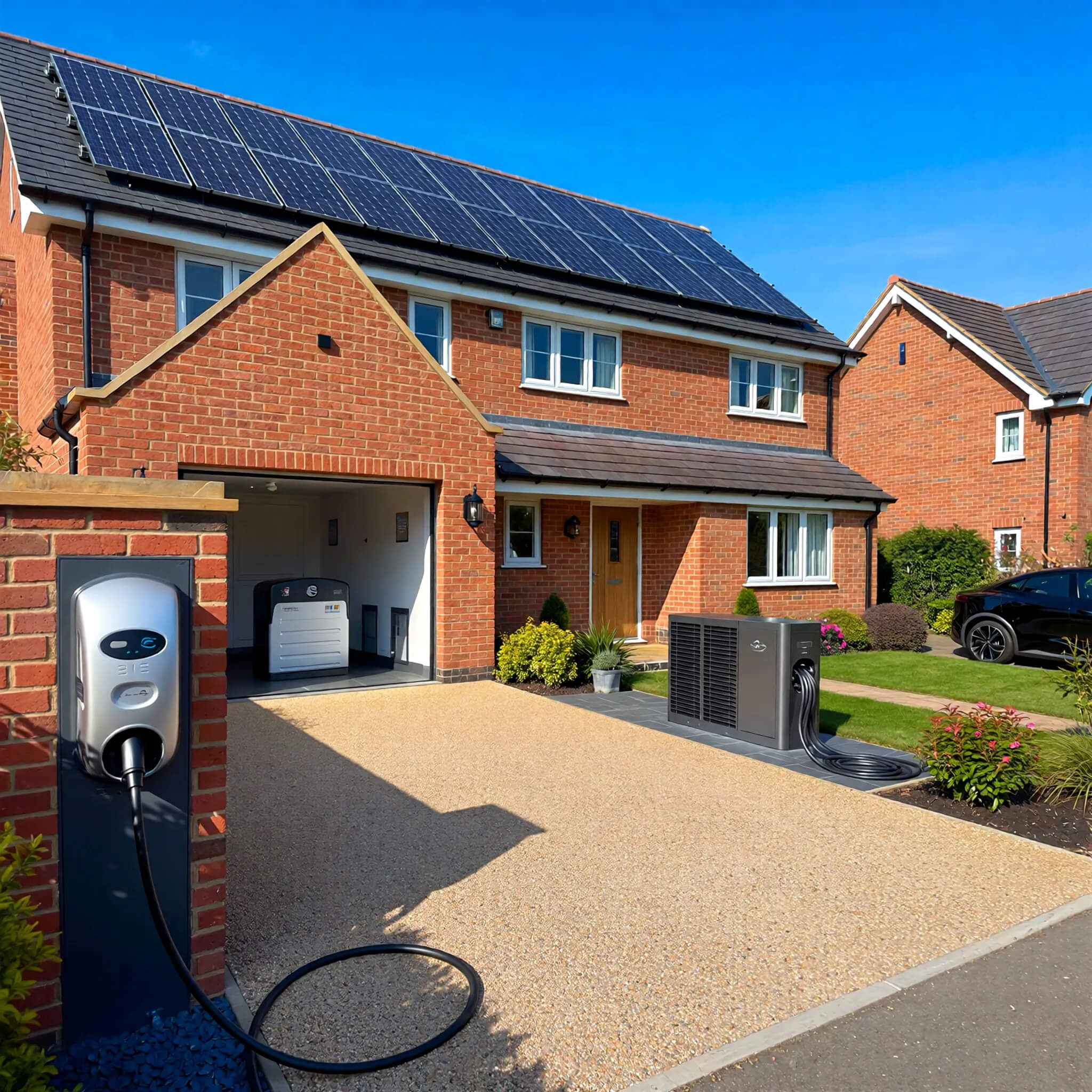 Improveasy home with solar panels and EV charging