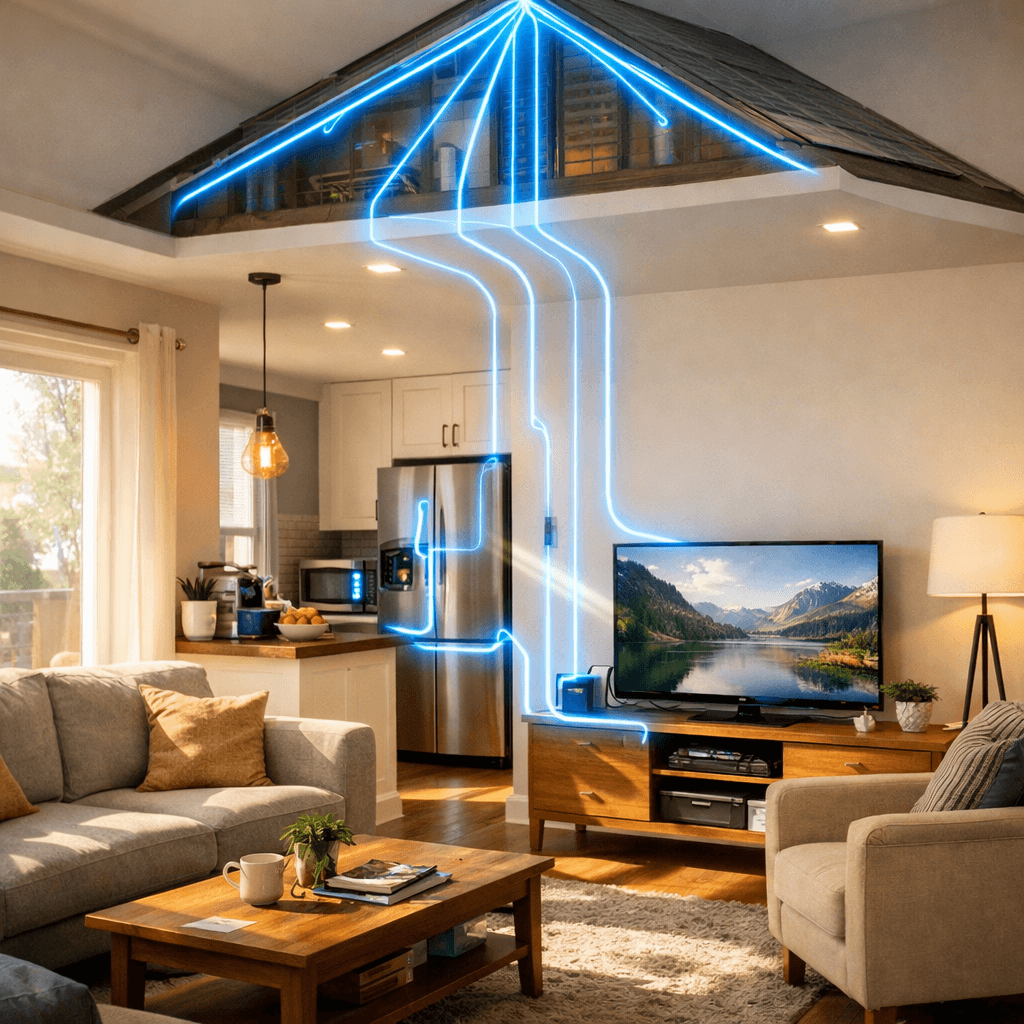 Improveasy - solar battery showing how it powers the house