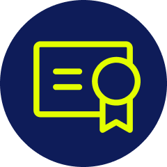 Accredited and certified installer credentials icon