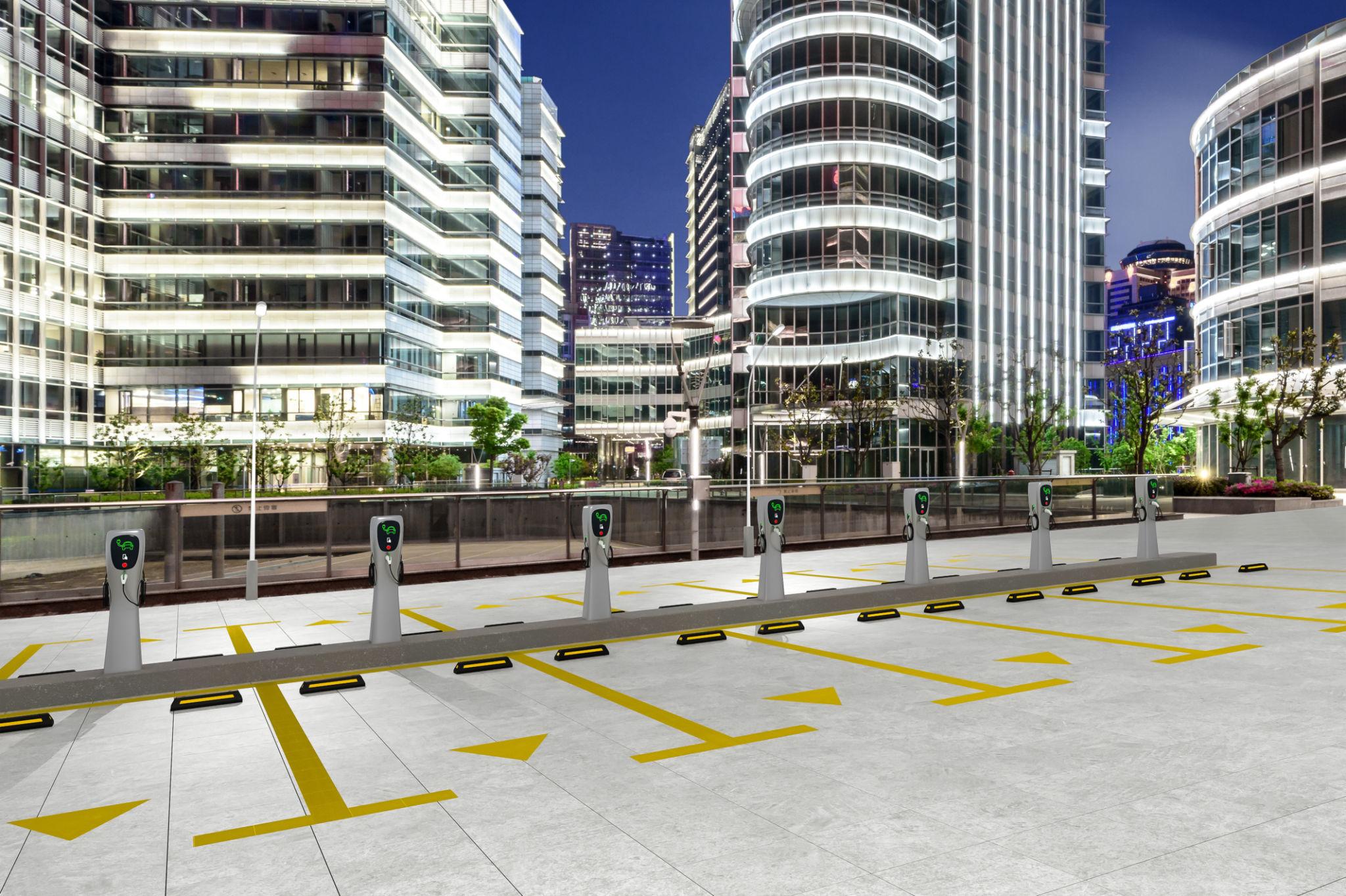 Commercial ev charging setup