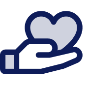 Hand heart icon